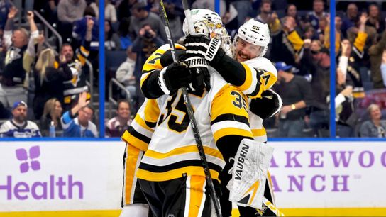 Jarry becomes the first goaltender in franchise history to score ... somehow still outdoes that in remarkable showing taken in Tampa, Fla. (Penguins)